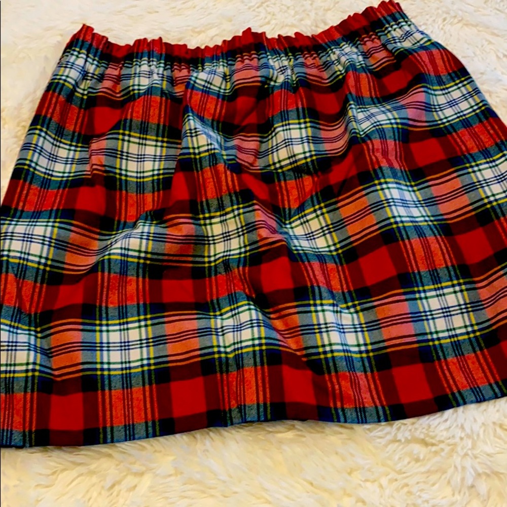 J Crew plaid wool mini skirt